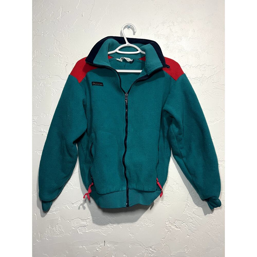 Columbia full zip vintage fleece sweatshirt mens small retro‎ 90s 80s outdoors